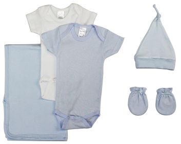 Boys 5 Pc Layette Baby Clothes Set