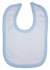 White Interlock Bib Blue Binding