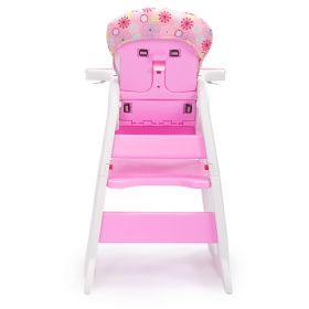 Multipurpose Adjustable Highchair for Baby Toddler Dinning Table with Feeding Tray and 5-Point Safety Buckle, Pink