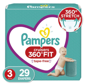 Pampers Cruisers 360 Fit Diapers, Active Comfort, Size 3, 29 ct