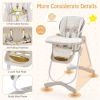 Folding Baby Dining High Chair with Adjustable Height and Recline