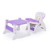 Convertible High Chair for Babies, Booster Seat with Safety Belt Feeding Tray, Toddler Chair and Table Set, Purple and White