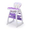 Convertible High Chair for Babies, Booster Seat with Safety Belt Feeding Tray, Toddler Chair and Table Set, Purple and White