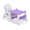 Convertible High Chair for Babies, Booster Seat with Safety Belt Feeding Tray, Toddler Chair and Table Set, Purple and White