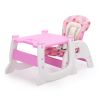 Multipurpose Adjustable Highchair for Baby Toddler Dinning Table with Feeding Tray and 5-Point Safety Buckle, Pink