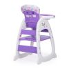 Convertible High Chair for Babies, Booster Seat with Safety Belt Feeding Tray, Toddler Chair and Table Set, Purple and White