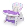 Convertible High Chair for Babies, Booster Seat with Safety Belt Feeding Tray, Toddler Chair and Table Set, Purple and White