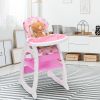 Multipurpose Adjustable Highchair for Baby Toddler Dinning Table with Feeding Tray and 5-Point Safety Buckle, Pink