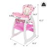 Multipurpose Adjustable Highchair for Baby Toddler Dinning Table with Feeding Tray and 5-Point Safety Buckle, Pink