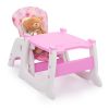 Multipurpose Adjustable Highchair for Baby Toddler Dinning Table with Feeding Tray and 5-Point Safety Buckle, Pink