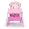 Multipurpose Adjustable Highchair for Baby Toddler Dinning Table with Feeding Tray and 5-Point Safety Buckle, Pink