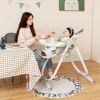 Folding Baby Dining High Chair with Adjustable Height and Recline