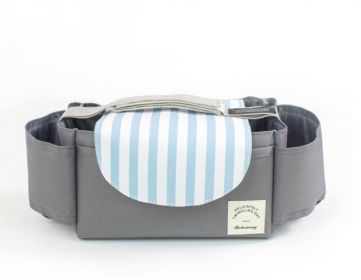 Baby Stroller Hanging Bag, Feeding Bottle, Water Cup, Diaper Storage Hanging Bag (Option: Grey mint stripes)