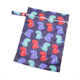 Single Layer Zipper Baby Stroller Waterproof Hanging Bag (Option: Dark blue dinosaur-28x35cm)