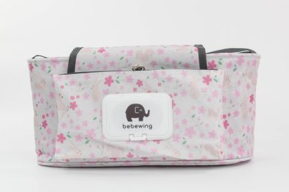 Korea Outing Traveling Shopping Baby Stroller Hanging Bag Baby Bottle Diaper Mummy Storage Bag (Option: Crushed flowers)