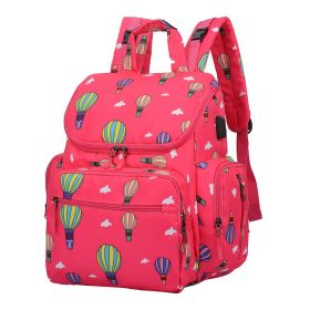 Multifunctional Large-Capacity Mommy Backpack (Option: Red hot air balloon)