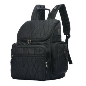 Multifunctional Large-Capacity Mommy Backpack (Option: Black rhombus)