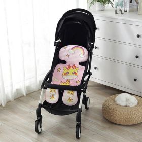 Summer Stroller Cooling Pad 3D Air Mesh Breathable Stroller Mat Mattress Latex Baby Car Seat Cover Cushion (Option: Pink fawn-33x72cm)