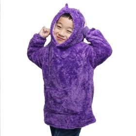 Autumn And Winter Children Cartoon Pajamas (Option: Purple-M)