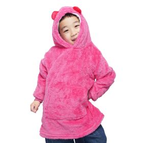 Autumn And Winter Children Cartoon Pajamas (Option: Rose Red-M)