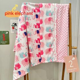 Child Air Conditioner Quilt Beanie Comfort Sleeping Blanket Washable (Option: Pink Elephant-75x120cm)