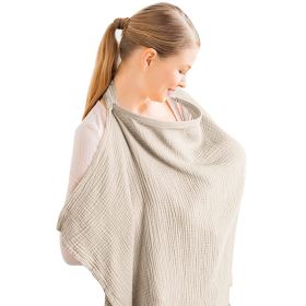 Breastfeed Outwear Covering Gauze Towel Clothes Vesture Anti-exposure (Option: Khaki-75x95cm)