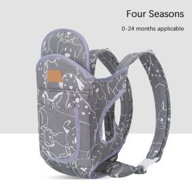 Multifunctional Baby Carrier With Breathable Front And Back In Summer (Option: Grey pig cloth)