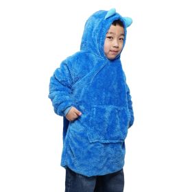 Autumn And Winter Children Cartoon Pajamas (Option: Sky Blue-L)