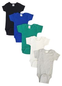 Unisex Baby 5 Pc Onezies (Color: Black/Blue/Green/Grey, size: small)