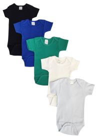 Unisex Baby 5 Pc Onezies (Color: Black/Blue/Green, size: small)