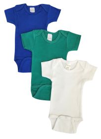 Unisex Baby 3 Pc Onezies (Color: Blue/Green/, size: small)