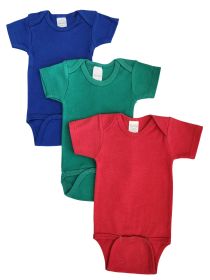 Unisex Baby 3 Pc Onezies (Color: Blue/Green/Red, size: small)