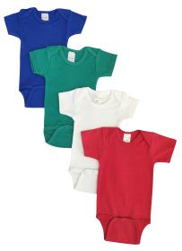 Unisex Baby 4 Pc Onezies (Color: Blue/Green/Red, size: small)