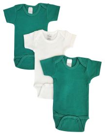 Unisex Baby 3 Pc Onezies (Color: Green/Green, size: small)