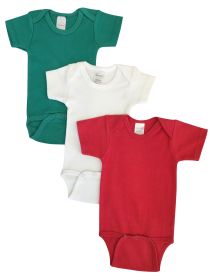 Unisex Baby 3 Pc Onezies (Color: Green/Red, size: small)