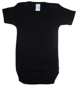 Black Interlock Short Sleeve Onezies (Color: Black, size: medium)