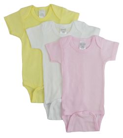 Pastel Girls Short Sleeve Variety Pack (Color: Pink/Yellow/White, size: medium)