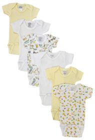 Unisex Baby 6 Pc Bodysuits (Color: White, size: small)