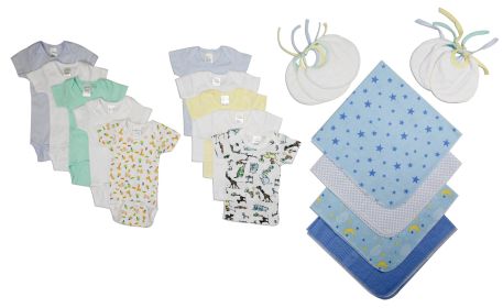 Baby Boy 20 Pc Layette Sets (Color: White/Blue, size: medium)