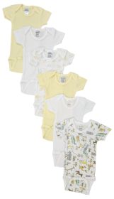 Unisex Baby 6 Pc Onezies (Color: White, size: small)