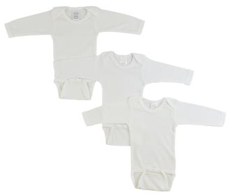 Long Sleeve White Onezie 3 Pack (Color: White, size: medium)