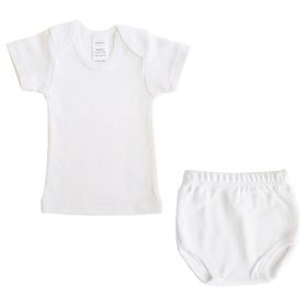 White Interlock T- Shirt & Panty Set (Color: White, size: medium)