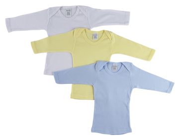 Boys Pastel Variety Long Sleeve Lap T-shirts (Color: Blue/Yellow/White, size: medium)