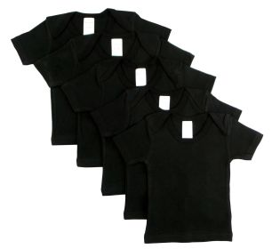 Black Short Sleeve Lap Shirt (Pack of 5) (Color: Black, size: 45446)