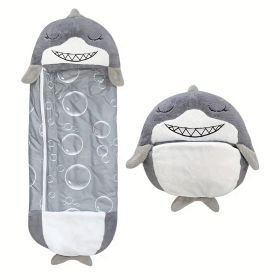 Kids Sleeping Bag, Soft Sleepy Sack For Kids & Toddlers  Easy Roll Up Design For School, Daycare  Children Sleeping Bags Play Pillow Sleep Sack (Option: Gray Shark-180x70CM)