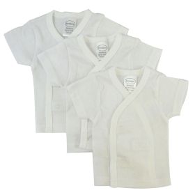 White Side Snap Short Sleeve Shirt - 3 Pack (Color: White, size: small)