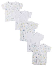 Infant Side Snap Short Sleeve Shirt - 5 Pack (Color: White, size: small)