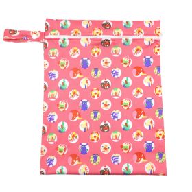 Single Layer Zipper Baby Stroller Waterproof Hanging Bag (Option: Pink circle-28x35cm)