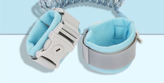 Anti Lost Wrist Link Add Key Lock Toddler Leash Baby Walker Safety Belt Wristband Walking Strap Rope Adjustable Harness (Option: 2M-Blue)