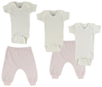 Infant Onezies and Joggers (Color: Pink/Pink, size: small)